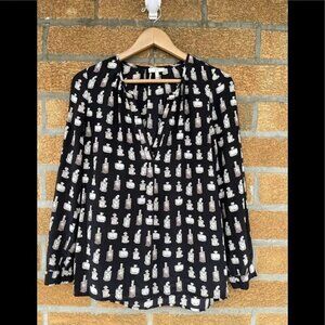 Joie Womens Silk perfume bottle print blouse small